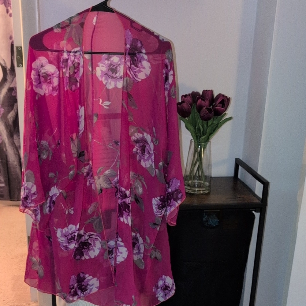 Floral Sheer Kimono Cardigan